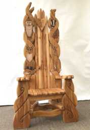Woodland Storytelling Chair - Hand-Carved Oak Animals Schools Libraries Gardens Bespoke Handmade Wales UK