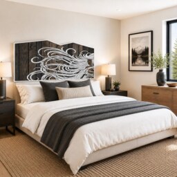 Muse Headboard Wall Art - Divine Feminine Wood Large Bedroom Decor Handcrafted Statement Piece - thumbnail 3