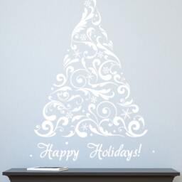 Christmas Tree Decal Holiday Wall Decals For Walls Stickers Stick On Wall Art Decalisland - Tree - thumbnail 2