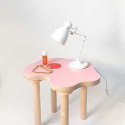Pink Wavy Curvy Wiggle Squiggle Coffee Table Side Stool - thumbnail 3