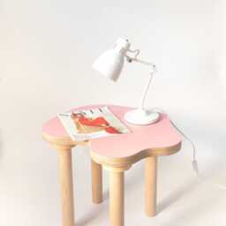 Pink Wavy Curvy Wiggle Squiggle Coffee Table Side Stool - thumbnail 4