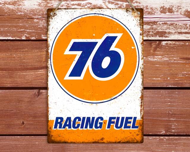 76 Racing Fuel Metal Sign Retro Garage Art Decor - image 1