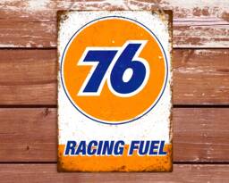 76 Racing Fuel Metal Sign Retro Garage Art Decor - thumbnail 1