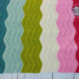 Baby Blanket, Chevron Crochet Afghan - thumbnail 3