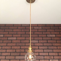 "Industrial Pendant Light -Brass 5"" Small Glass Globe Shade with Patented ""Huila Connector" - thumbnail 2