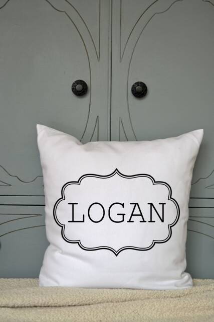 Children's Personalized Gift, Teen Boys Pillow, Girls Newborn Baby Name Custom Phrase 2 - image 1
