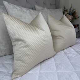 Handmade Cream Throw Pillow Cover - Beaumont Textiles Textured Fabric, Adriana Cushion - thumbnail 3