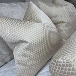 Handmade Cream Throw Pillow Cover - Beaumont Textiles Textured Fabric, Adriana Cushion - thumbnail 2