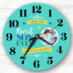 Best Son Ever Photo Custom Gift Personalised Clock - thumbnail 1
