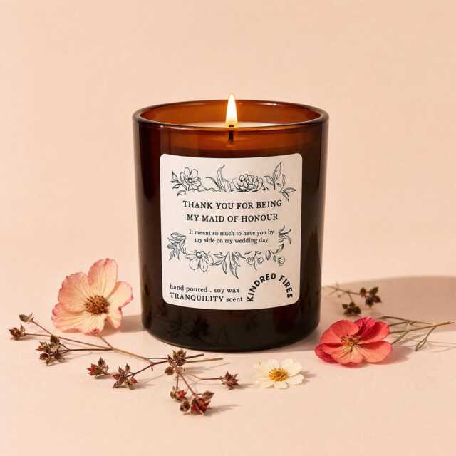 Thank You Maid Of Honour Gift Wildflower Candle - image 1