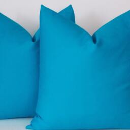 Turquoise Blue Cotton Pillow Covers Set Of 2, Decorative Throw Pillows - thumbnail 2