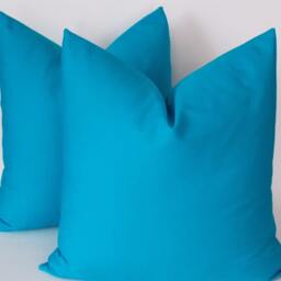 Turquoise Blue Cotton Pillow Covers Set Of 2, Decorative Throw Pillows - thumbnail 3