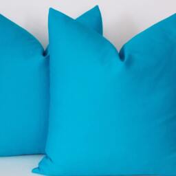 Turquoise Blue Cotton Pillow Covers Set Of 2, Decorative Throw Pillows - thumbnail 4