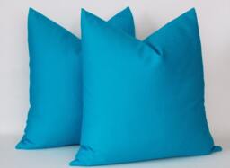 Turquoise Blue Cotton Pillow Covers Set Of 2, Decorative Throw Pillows