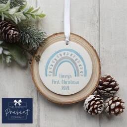 Personalised First Christmas Ornament - Baby's Gift Keepsake -1st 2021 Baby Girl 1st - thumbnail 2
