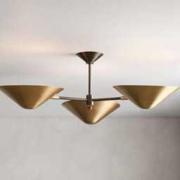 Mid Century Brass Sputnik Chandelier, Italian Starburst Light - thumbnail 2