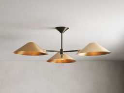 Mid Century Brass Sputnik Chandelier, Italian Starburst Light - thumbnail 1