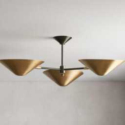 Mid Century Brass Sputnik Chandelier, Italian Starburst Light - thumbnail 3
