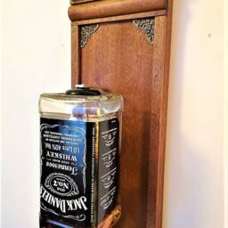 Whiskey&liquor Dispenser/ Wall Alcohol Dispenser /1 Bottle Holder/ Hardwood Dispenser/Gift For Him/ Gift Dad/ Husband - thumbnail 2