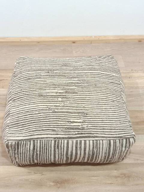 Moroccan Kilim Pouf , Floor Pillow , Handmade , 100% Wool. Size 60x60x23 cm - image 1