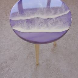 Live Edge Resin Ocean Wave Coffee Table Nautical Beach House Decor - thumbnail 4