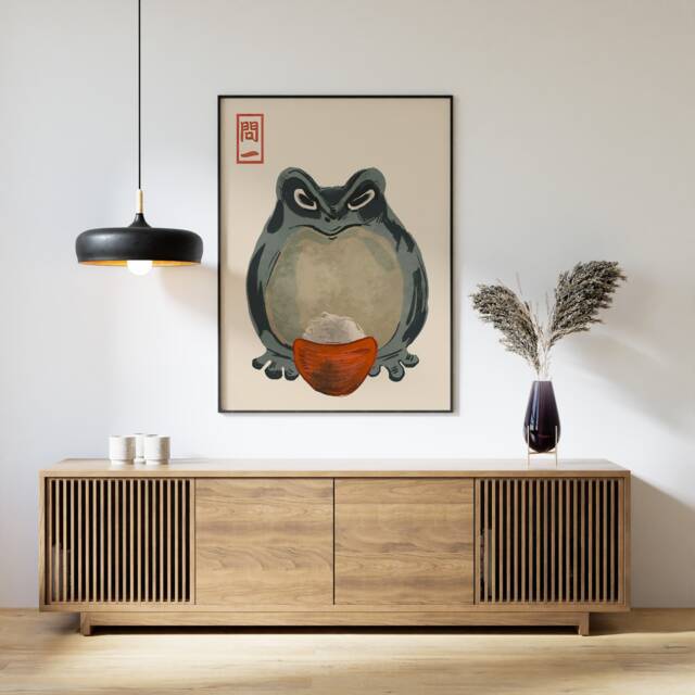 Matsumoto Hoji Art Print, Japanese Poster, Frog, Vintage Animal Art, Funny Gift, A1/A2/A3/A4 - image 1