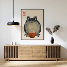 Matsumoto Hoji Art Print, Japanese Poster, Frog, Vintage Animal Art, Funny Gift, A1/A2/A3/A4 - thumbnail 1