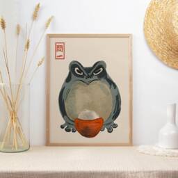 Matsumoto Hoji Art Print, Japanese Poster, Frog, Vintage Animal Art, Funny Gift, A1/A2/A3/A4 - thumbnail 3