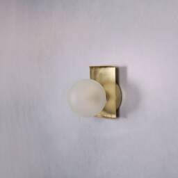 Wall Lighting Globe Lamp Gold Brass Vanity Light Fixture, Sconce - Opal Model Ranor Design #554 - thumbnail 4