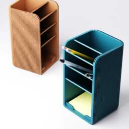 Tiered Pen Holder - Slim Desk Organiser 3 Section Tray - thumbnail 4
