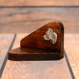 American Staffordshire Terrier - Wooden Candlestick With Dog, Souvenir, Decoration, Limited Edition, Collection - thumbnail 2
