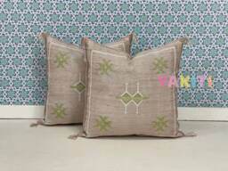 Yakiti-Light Salmon Square Moroccan Pillows 20x20, Aka Cactus Silk Pillow, Sabra Pillows, Outdoor Luxury Pillow, Durable & Weather Resistant