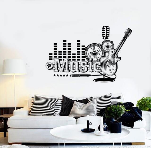 Wall Vinyl Music Rock Guitar Guaranteed Quality Decal Mural Art 1512Dz - image 1