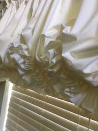 Off White Parchment Double Ruffle Balloon Curtain Valance - thumbnail 1