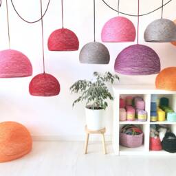 Pendant Light Plug in Nordic Design, Scandinavian Hanging Light, Modern Lamp, Ceiling Lighting, Nursery Pendant - Half Sphere - thumbnail 2