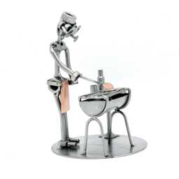 Handmade Barbecue Figurine Nuts & Bolts Metal Art Sculpture - thumbnail 2