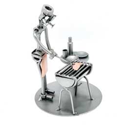 Handmade Barbecue Figurine Nuts & Bolts Metal Art Sculpture - thumbnail 3