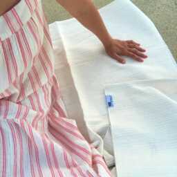 Recycled Cotton Blanket - Portuguese Woven Sofa Throw Large Bedspread 170x220cm Natural Sustainable Home Decor - thumbnail 4