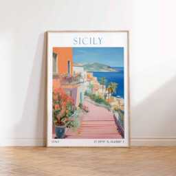 Sicily Travel Print, Wall Art, Poster, Italy Art - thumbnail 1