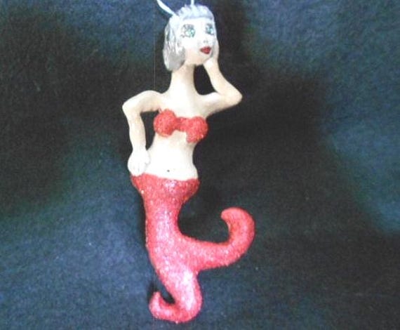 Mermaid Christmas Ornament Ooak - image 1