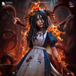 American Mcgee's Alice 3D Printed Figure 110 Scale - thumbnail 1