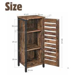 Industrial Wood & Steel Nightstand Shoe Rack Cabinet Rustic Bedside Side Table - thumbnail 4
