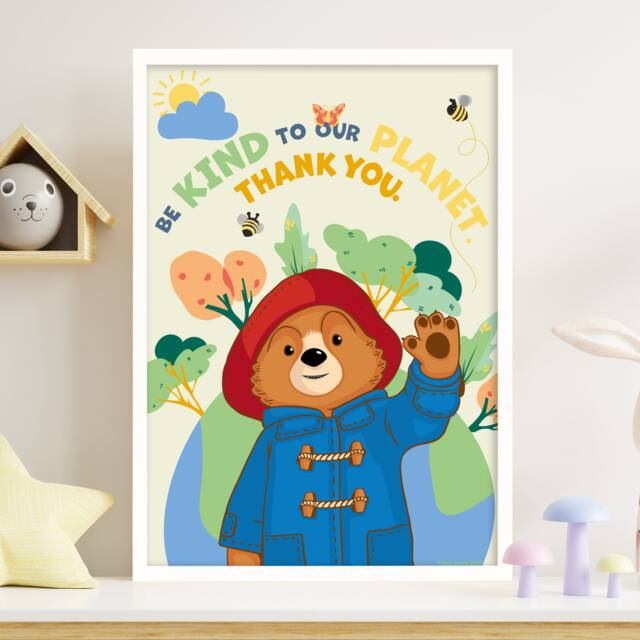 Paddington Bear Tv Print - Be Kind To Our Planet Wall Art - image 1