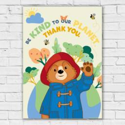 Paddington Bear Tv Print - Be Kind To Our Planet Wall Art - thumbnail 2
