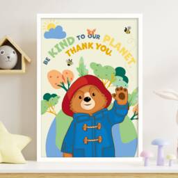 Paddington Bear Tv Print - Be Kind To Our Planet Wall Art - thumbnail 1
