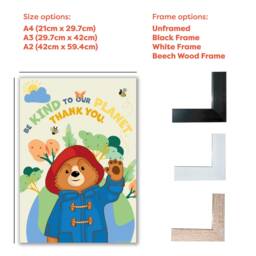 Paddington Bear Tv Print - Be Kind To Our Planet Wall Art - thumbnail 3