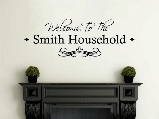 Personalized Family Name Wall Decal Welcome To Our Home Vinyl Sticker - image 1