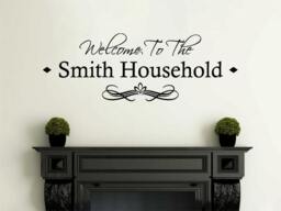 Personalized Family Name Wall Decal Welcome To Our Home Vinyl Sticker - thumbnail 1