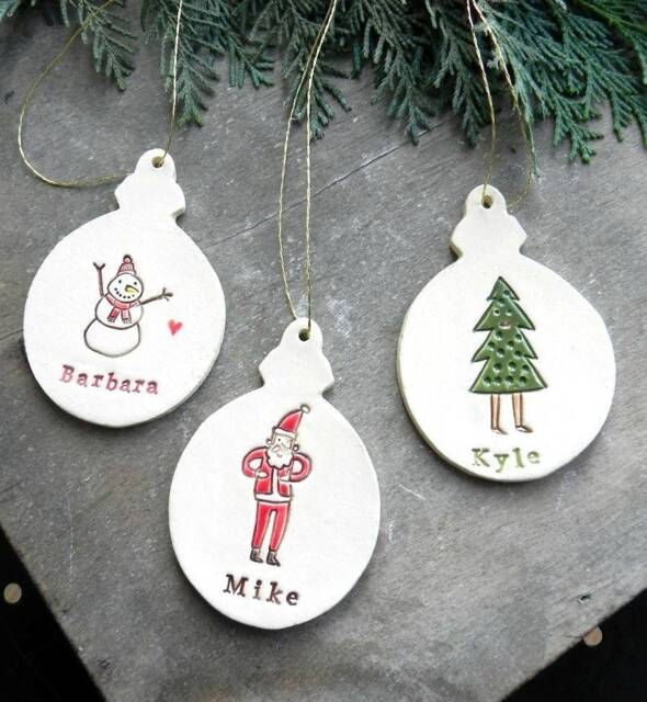 Personalized Christmas Ornaments, Retro Stocking, Custom Santa Gift, Snowman Ornament, Tree, Holiday Decor - image 1