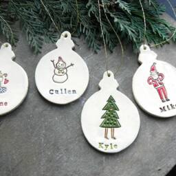 Personalized Christmas Ornaments, Retro Stocking, Custom Santa Gift, Snowman Ornament, Tree, Holiday Decor - thumbnail 3